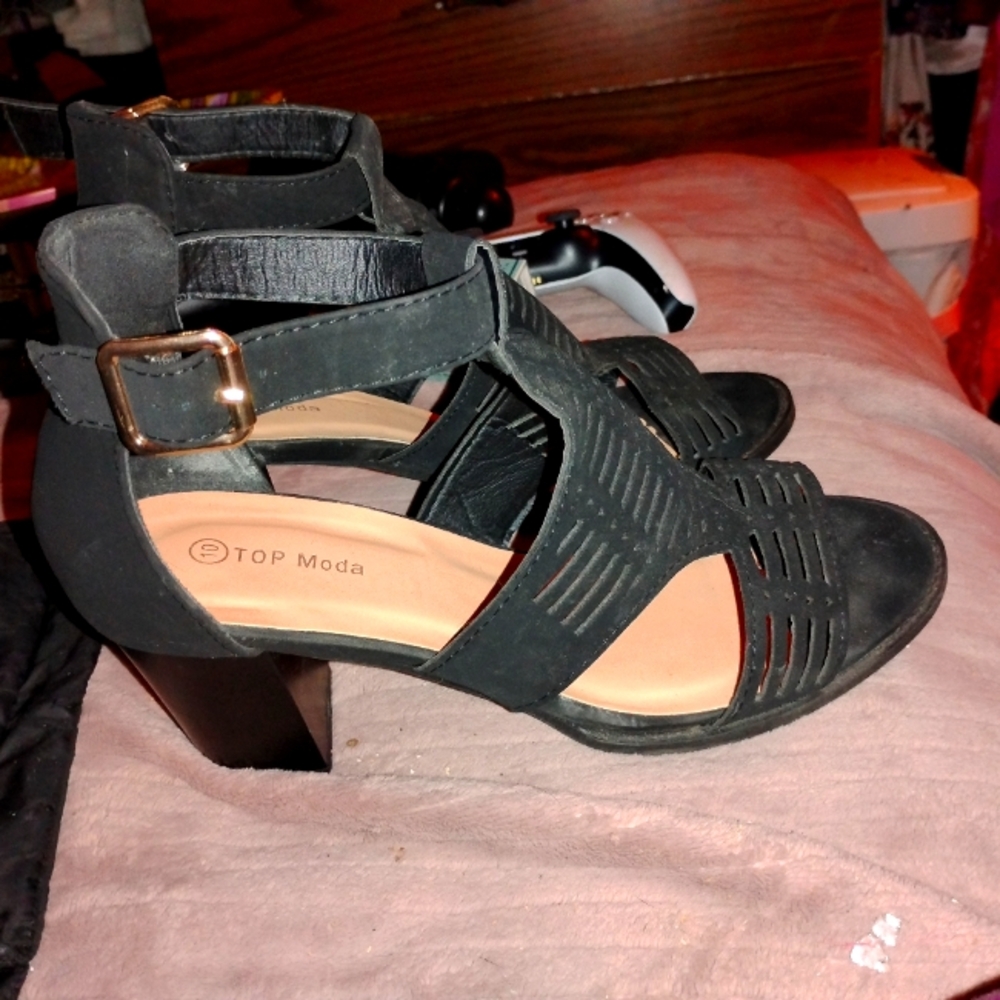 Chunky comfortable heels